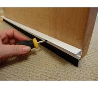 White Stormguard Draught Excluder Premium Door Brush Seal Concealed Fixings 838mm - Pack Of 2