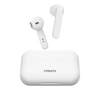 (White) STREETZ True Wireless Stereo Compact Earbuds with Bluetooth 5.0 and Touch Sensor Controls