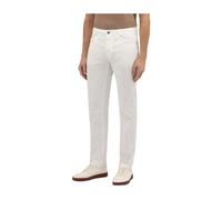 White Stretch Cotton Five-Pocket Trousers - male - Brooks Brothers - Slim-fit Trousers - White - W32 - Trousers W32
