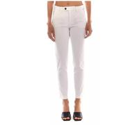 White Stretch Gabardine Ankle Trousers - female - Roy Roger's - Slim-fit Trousers - White - W30 - Trousers W30
