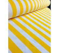 White Striped Fabric - Stripes Curtain Upholstery Material 280cm Wide (Sold by The metre) - 4 Colours/red,Black,Yellow,Blue/ (Yellow and White)