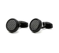 White Striped Round Black Shirt Sleeve Studs Business Men's Cufflinks Personalized
