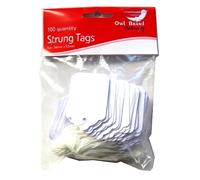 White Strung Pricing Tags - Pack of 100 - Size 36mm x 53mm