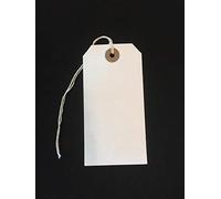 White Strung Tags 70mm x 35mm Reinforced Luggage Tags Tie On String Labels (400 Pack) Ivy