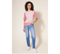 White Stuff Annabel Stripe Tee Pink Multi size 10 | Shirts Outlet | Women | Pink 10