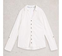 White Stuff Anne Broderie Jersey Shirt Brilliant White