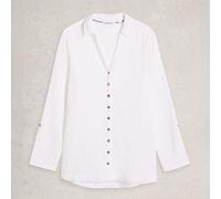 White Stuff Annie Double Cloth Longline Shirt White