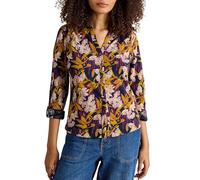 White Stuff Annie Jersey Shirt - Classic Fit Cotton Jersey with Button Closure - Navy Multi - Size 10