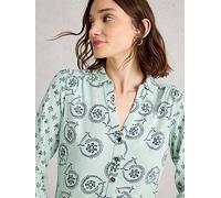 White Stuff Annie Jersey Shirt, Green, Size 12, Women Green