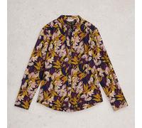 White Stuff Annie Jersey Shirt Navy Multi size 12 | Button-Down Shirts Outlet | Women | Blue 12