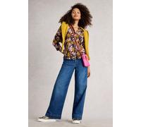 White Stuff Annie Jersey Shirt Navy Multi size 12 | Button-Down Shirts Outlet | Women | Blue 12