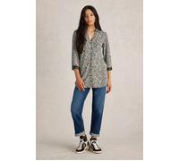 White Stuff Annie Longline Shirt Black Print size 6 REGULAR | Button-Down Shirts Outlet | Women | Black 6 REGULAR