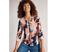 White Stuff Annie Printed Sparkle Shirt, Blue, Size 16, Women Blue