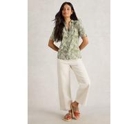 White Stuff Annie Ss Jersey Shirt Green Print size 6 | Button-Down Shirts Outlet | Women | Green 6