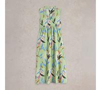 White Stuff Archer Jersey Maxi Dress Green Multi Size 8