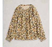 White Stuff Ari Metallic Top Chartreuse Multi