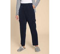 White Stuff Arlo Navy Tencel Cargo Trousers White