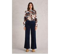 White Stuff Belle Cord Wide Leg Trouser Dark Navy size 10 REGULAR | Wide Pants Outlet | Women | Blue