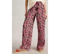 White Stuff Belle Crinkle Wide Leg Trouser Pink Print size 18 REGULAR | Wide Pants Outlet | Women | Pink 18 REGULAR