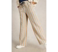 White Stuff Belle Linen Blend Trouser White Multi size 12 SHORT | Wide Pants Outlet | Women | White 12 SHORT