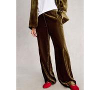 White Stuff Belle Wide Leg Velvet Trouser CHARTREUSE SIZE 10