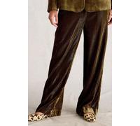 White Stuff Belle Wide Leg Velvet Trouser Dark Chartreuse size 10 REGULAR | Formal Pants Outlet | Women | Green 10 REGULAR