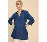 White Stuff Blaire Navy Linen Tunic White