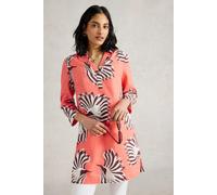 White Stuff Blake Linen Tunic Pink Print size 6 REGULAR | Blouses Outlet | Women | White 6 REGULAR