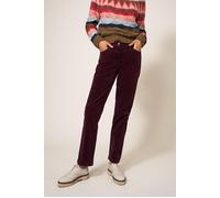 White Stuff Brooke Straight Cord Trouser Dark Plum size 6R | Straight Pants Outlet | Women | Magenta 6R