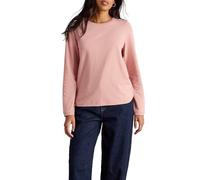 White Stuff Clara Glittery Long Sleeve Shirt - Crew Neck, Regular Fit, Made from a Cotton/Polyester Blend - Dusky Pink - Size 14
