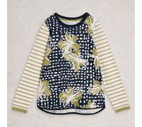 White Stuff Clara Long Sleeve T-Shirt Green Print