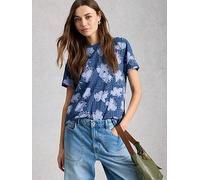White Stuff Clara Short Sleeve Tee, Navy, Size 10, Women Navy