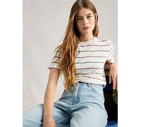 White Stuff Clara Stripe Short Sleeve T-Shirt, White, Size 16, Women White