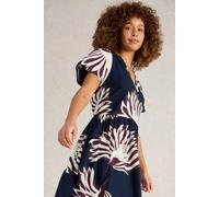 White Stuff Clove Linen Blend Dress Navy Print size 10 REGULAR | Midi Dresses Outlet | Women | White 10 REGULAR
