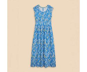 White Stuff Darcie Jersey Maxi Dress Blue Print Size 8