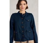 White Stuff Demi Utility Linen Jacket Dark Navy size 8 | Military Jackets Outlet | Women | White 8