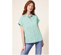 White Stuff Ella Cotton Shirt Mid Green size 6R | Button-Down Shirts Outlet | Women | Green 6R