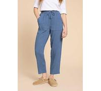 White Stuff Elle Blue Linen Blend Trousers White