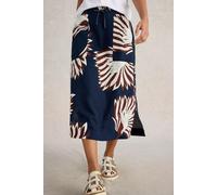 White Stuff Elle Linen Blend Skirt Navy Multi size 8 REGULAR | Midi Skirts Outlet | Women | White 8 REGULAR