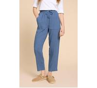 White Stuff Elle Linen Blend Trouser Blue size 10R | Straight Pants Outlet | Women | White 10R