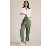 White Stuff Elle Linen Blend Trouser Mid Green size 6 LONG | Straight Pants Outlet | Women | White 6 LONG