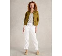 White Stuff Elle Linen Blend Trousers BRILLIANT WHITE SIZE 10