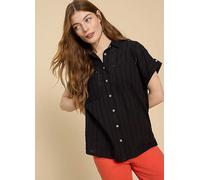 White Stuff Ellie Black Cotton Broderie Shirt White