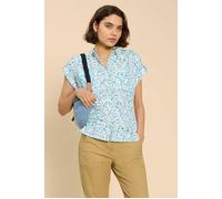White Stuff Ellie Cotton Shirt Ivory Printed size 8 | Button-Down Shirts Outlet | Women | White 8