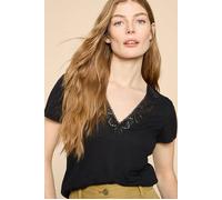 White Stuff Ellie Lace Tee Pure Black size 8 | Shirts Outlet | Women | Black 8