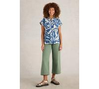 White Stuff Ellie Organic Cotton Shirt Navy Print size 8 | Button-Down Shirts Outlet | Women | Blue 8