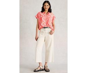 White Stuff Ellie Organic Cotton Shirt Pink Print size 12 | Button-Down Shirts Outlet | Women | Pink 12