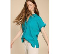 White Stuff Ellie Teal Cotton Broderie Shirt White