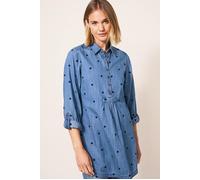 White Stuff Eva Embroidered Denim Tunic Mid Denim size 6 | Button-Down Shirts Outlet | Women | Blue 6