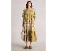 White Stuff Eva Mixed Print Dress Green Print size 14 REGULAR | Midi Dresses Outlet | Women | Green